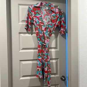 Diane Von Furstenberg Colorful Wrap Dress
